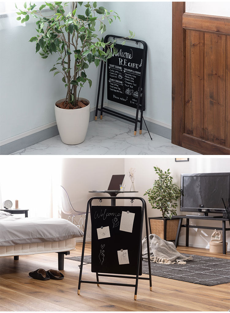 看板 店舗用 立て看板 おしゃれ スタンド 両面 折りたたみ サインボード ブラック ホワイト シンプル 屋外 ディスプレイ インテリア 雑貨 店舗 マルシェ スタイリッシュ モノトーン(代引不可)