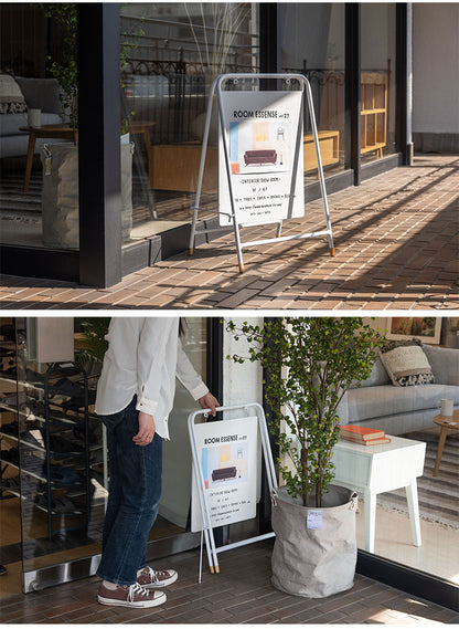 看板 店舗用 立て看板 おしゃれ スタンド 両面 折りたたみ サインボード ブラック ホワイト シンプル 屋外 ディスプレイ インテリア 雑貨 店舗 マルシェ スタイリッシュ モノトーン(代引不可)