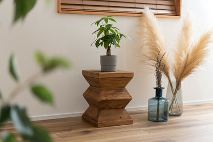 スツール 花台 玄関スツール 小物置き 面取り加工 ベッドサイド ソファサイド 椅子 コンパクト シンプル ナチュラル 古材 パイン材 天然木 ファブリック(代引不可)