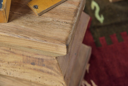 スツール 花台 玄関スツール 小物置き 面取り加工 ベッドサイド ソファサイド 椅子 コンパクト シンプル ナチュラル 古材 パイン材 天然木 ファブリック(代引不可)