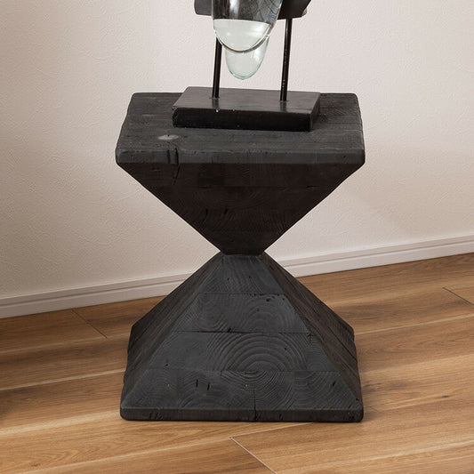 パイン 古材 スツール ブラック サイドテーブル 天然木 ディスプレイ 花台 棚 黒 インダストリアル シンプル モダン おしゃれ 木製 シック ナイトテーブル 椅子 ミニテーブル(代引不可)