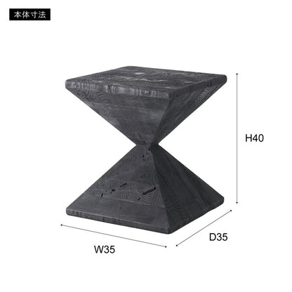 パイン 古材 スツール ブラック サイドテーブル 天然木 ディスプレイ 花台 棚 黒 インダストリアル シンプル モダン おしゃれ 木製 シック ナイトテーブル 椅子 ミニテーブル(代引不可)