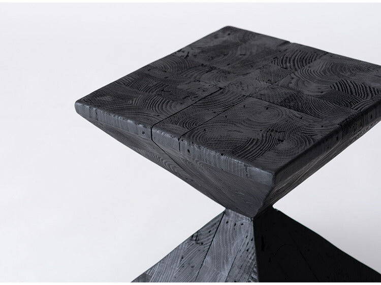 パイン 古材 スツール ブラック サイドテーブル 天然木 ディスプレイ 花台 棚 黒 インダストリアル シンプル モダン おしゃれ 木製 シック ナイトテーブル 椅子 ミニテーブル(代引不可)