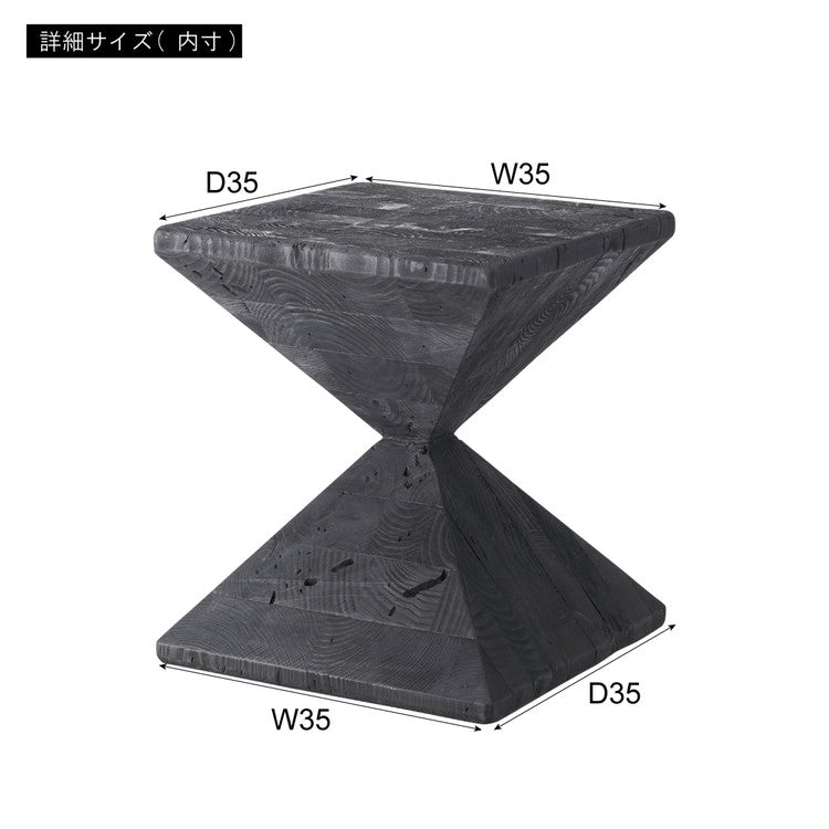 パイン 古材 スツール ブラック サイドテーブル 天然木 ディスプレイ 花台 棚 黒 インダストリアル シンプル モダン おしゃれ 木製 シック ナイトテーブル 椅子 ミニテーブル(代引不可)