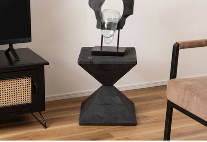 パイン 古材 スツール ブラック サイドテーブル 天然木 ディスプレイ 花台 棚 黒 インダストリアル シンプル モダン おしゃれ 木製 シック ナイトテーブル 椅子 ミニテーブル(代引不可)