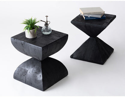 パイン 古材 スツール ブラック サイドテーブル 天然木 ディスプレイ 花台 棚 黒 インダストリアル シンプル モダン おしゃれ 木製 シック ナイトテーブル 椅子 ミニテーブル(代引不可)