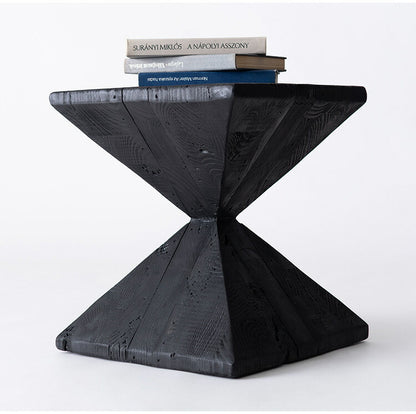 パイン 古材 スツール ブラック サイドテーブル 天然木 ディスプレイ 花台 棚 黒 インダストリアル シンプル モダン おしゃれ 木製 シック ナイトテーブル 椅子 ミニテーブル(代引不可)