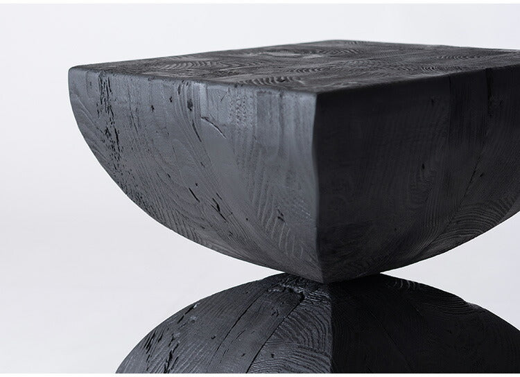 パイン 古材 スツール ブラック サイドテーブル 天然木 ディスプレイ 花台 棚 黒 インダストリアル シンプル モダン おしゃれ 木製 シック ナイトテーブル 椅子 ミニテーブル(代引不可)