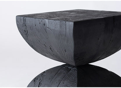 パイン 古材 スツール ブラック サイドテーブル 天然木 ディスプレイ 花台 棚 黒 インダストリアル シンプル モダン おしゃれ 木製 シック ナイトテーブル 椅子 ミニテーブル(代引不可)