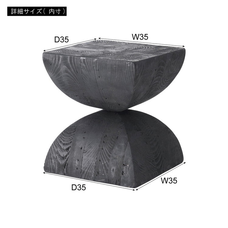 パイン 古材 スツール ブラック サイドテーブル 天然木 ディスプレイ 花台 棚 黒 インダストリアル シンプル モダン おしゃれ 木製 シック ナイトテーブル 椅子 ミニテーブル(代引不可)