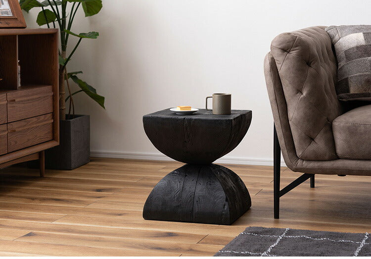 パイン 古材 スツール ブラック サイドテーブル 天然木 ディスプレイ 花台 棚 黒 インダストリアル シンプル モダン おしゃれ 木製 シック ナイトテーブル 椅子 ミニテーブル(代引不可)