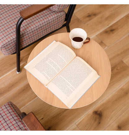 サイドテーブル ラウンド 丸型 幅40cm 高さ50cm 花台 植木台 シングルレッグ スタイリッシュ テーブル ナイトテーブル アイアン 木製 天然木 オーク おしゃれ シンプル ナチュラル ブラック(代引不可)