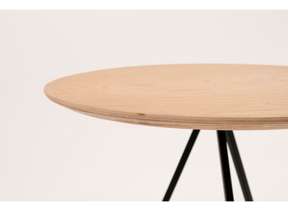 サイドテーブル 幅45cm 高さ51.5cm 三脚 アイアン 木製 天然木 オーク テーブル ナイトテーブル おしゃれ シンプル ナチュラル ブラック ラウンド 丸型 3本脚 モダン(代引不可)