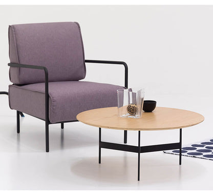 センターテーブル 幅78cm ラウンドテーブル 円形 丸型 アイアン 木製 天然木 オーク おしゃれ シンプル 幅78cm 高さ33.5cm 3本脚 重厚感 モダン ソファ 座椅子 新生活(代引不可)