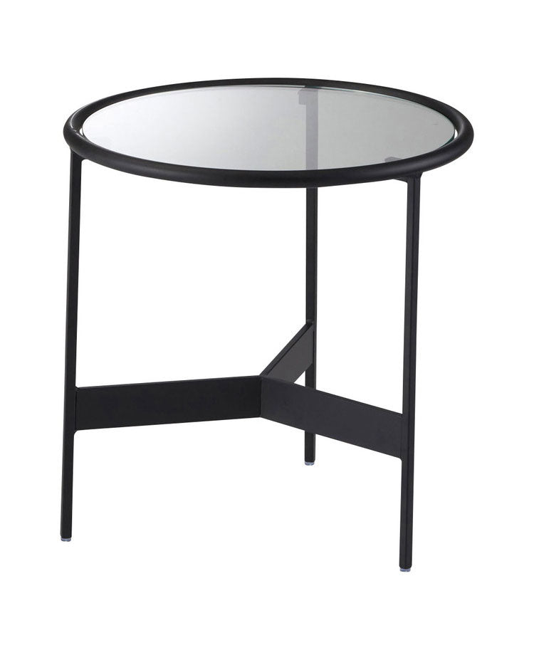 ガラステーブル 幅38cm ラウンドテーブル 丸型 円形 サイドテーブル ソファサイド ベッドサイド ガラス ローテーブル センターテーブル アイアイン 室内 おしゃれ シンプル 異素材(代引不可)