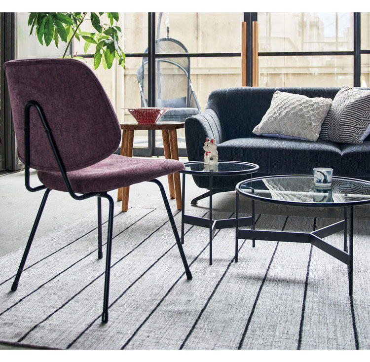 ガラステーブル 幅38cm ラウンドテーブル 丸型 円形 サイドテーブル ソファサイド ベッドサイド ガラス ローテーブル センターテーブル アイアイン 室内 おしゃれ シンプル 異素材(代引不可)