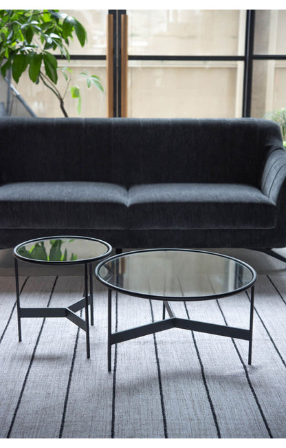 ガラステーブル 幅60cm リビングテーブル ラウンドテーブル 丸型 円形 サイドテーブル ガラス ローテーブル センターテーブル アイアイン 室内 おしゃれ シンプル 異素材(代引不可)