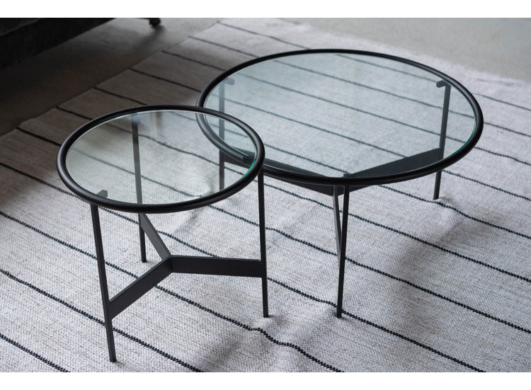 ガラステーブル 幅60cm リビングテーブル ラウンドテーブル 丸型 円形 サイドテーブル ガラス ローテーブル センターテーブル アイアイン 室内 おしゃれ シンプル 異素材(代引不可)