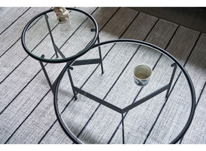 ガラステーブル 幅60cm リビングテーブル ラウンドテーブル 丸型 円形 サイドテーブル ガラス ローテーブル センターテーブル アイアイン 室内 おしゃれ シンプル 異素材(代引不可)