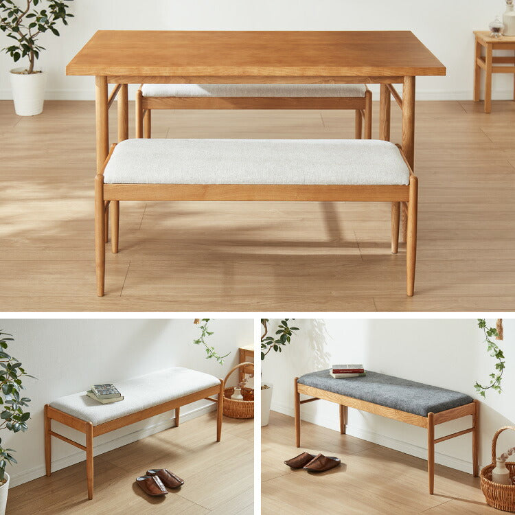 ダイニング3点セット ダイニングテーブル ダイニングベンチ2台 天然木 おしゃれ 北欧 ダイニングセット アッシュ 4人用 四人用 新生活 木製 木目調 食卓(代引不可)