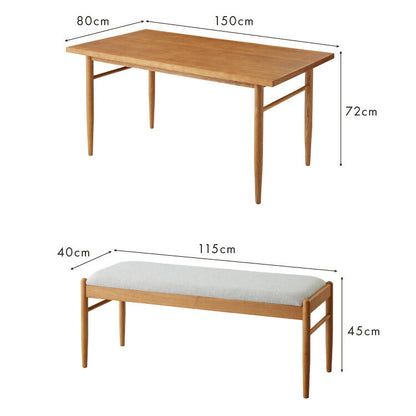 ダイニング3点セット ダイニングテーブル ダイニングベンチ2台 天然木 おしゃれ 北欧 ダイニングセット アッシュ 4人用 四人用 新生活 木製 木目調 食卓(代引不可)
