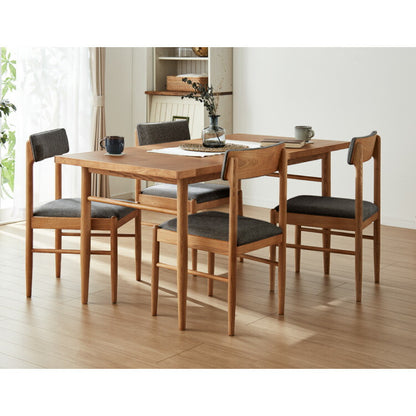 ダイニングチェア 2脚セット アームレス 完成品 おしゃれ 北欧 天然木 木製 リビングチェア パーソナルチェア ファブリック ダイニング 新生活 一人暮らし ハイバック 背もたれ(代引不可)