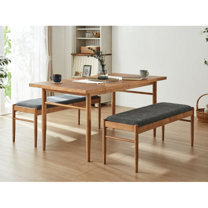 ダイニングベンチ 単品 幅115cm 2人掛け 2人用 天然木 木製 おしゃれ 北欧 アッシュ リビングベンチ ベンチ ファブリック 二人掛け 二人掛け シンプル(代引不可)