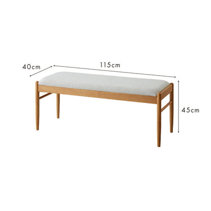 ダイニングベンチ 単品 幅115cm 2人掛け 2人用 天然木 木製 おしゃれ 北欧 アッシュ リビングベンチ ベンチ ファブリック 二人掛け 二人掛け シンプル(代引不可)