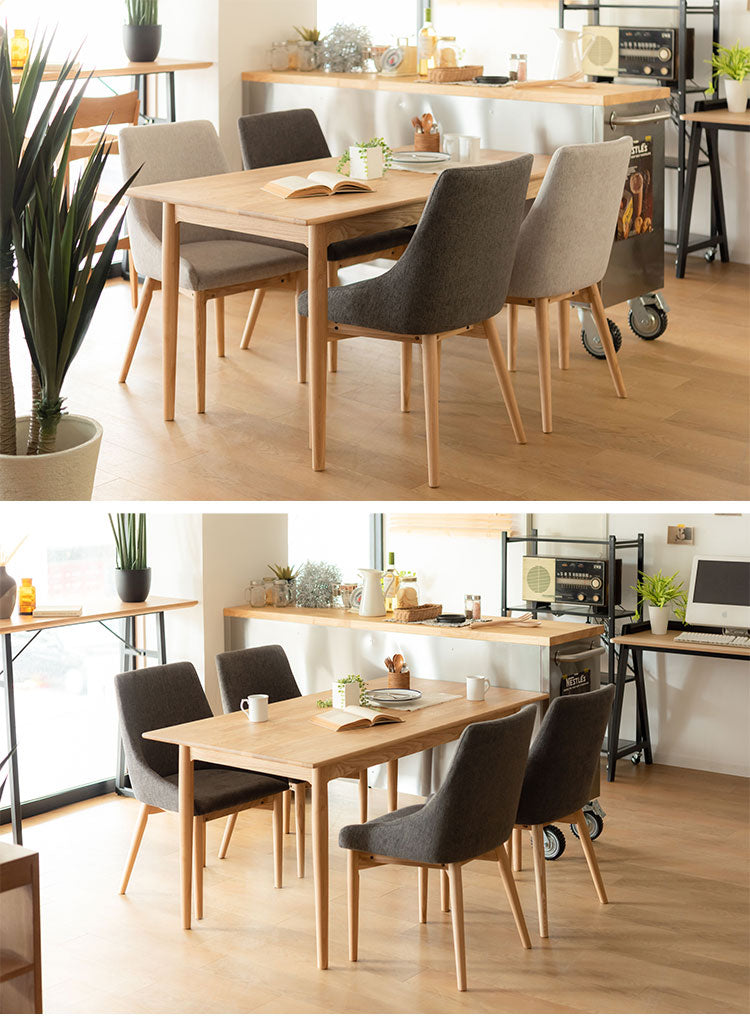 ダイニングチェア 北欧 おしゃれ アームレス ファブリック 布地 木製 ナチュラル モダン シンプル ブルー グレー ブラウン(代引不可)