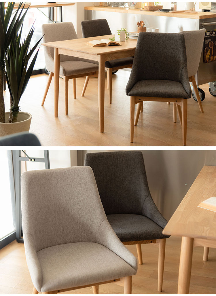 ダイニングチェア 北欧 おしゃれ アームレス ファブリック 布地 木製 ナチュラル モダン シンプル ブルー グレー ブラウン(代引不可)