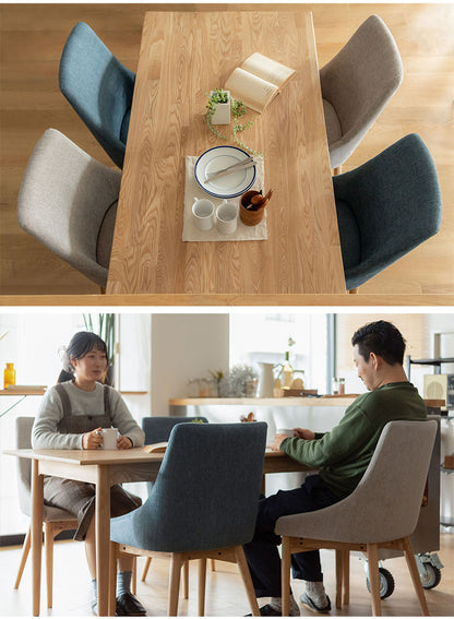 ダイニングチェア 北欧 おしゃれ アームレス ファブリック 布地 木製 ナチュラル モダン シンプル ブルー グレー ブラウン(代引不可)