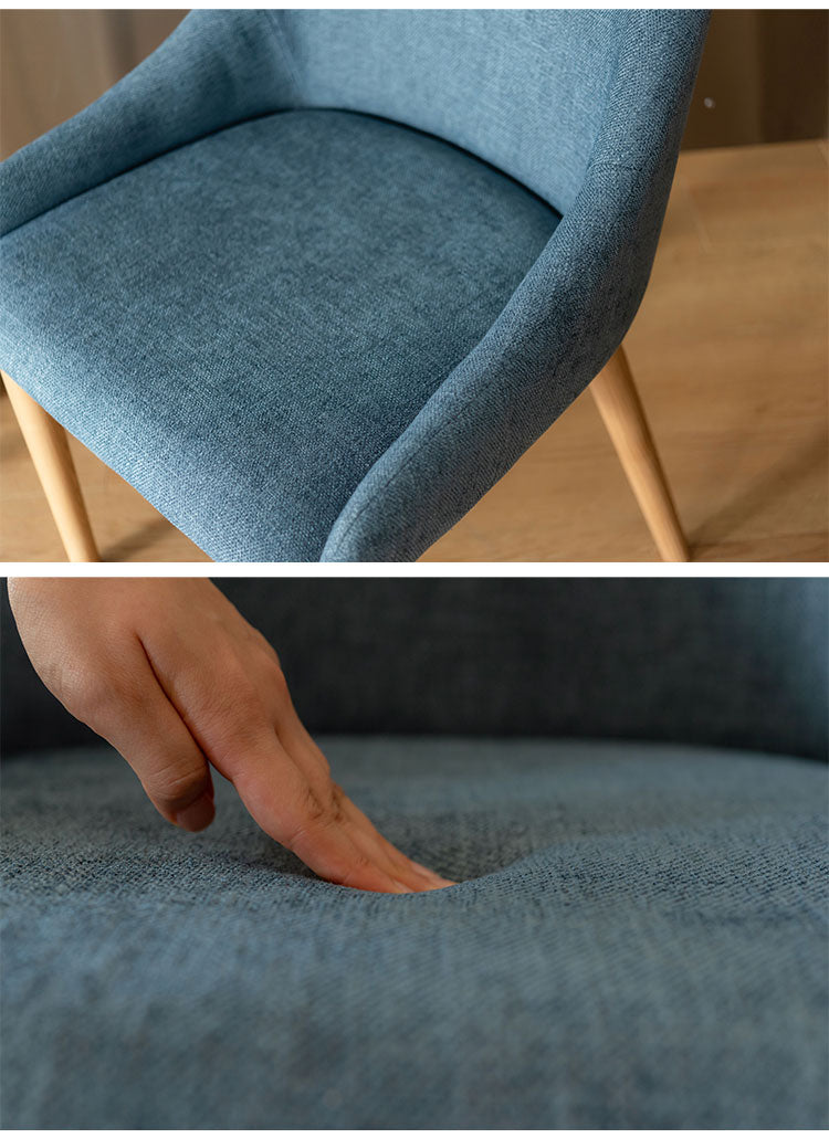 ダイニングチェア 北欧 おしゃれ アームレス ファブリック 布地 木製 ナチュラル モダン シンプル ブルー グレー ブラウン(代引不可)