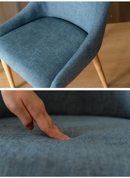 ダイニングチェア 北欧 おしゃれ アームレス ファブリック 布地 木製 ナチュラル モダン シンプル ブルー グレー ブラウン(代引不可)