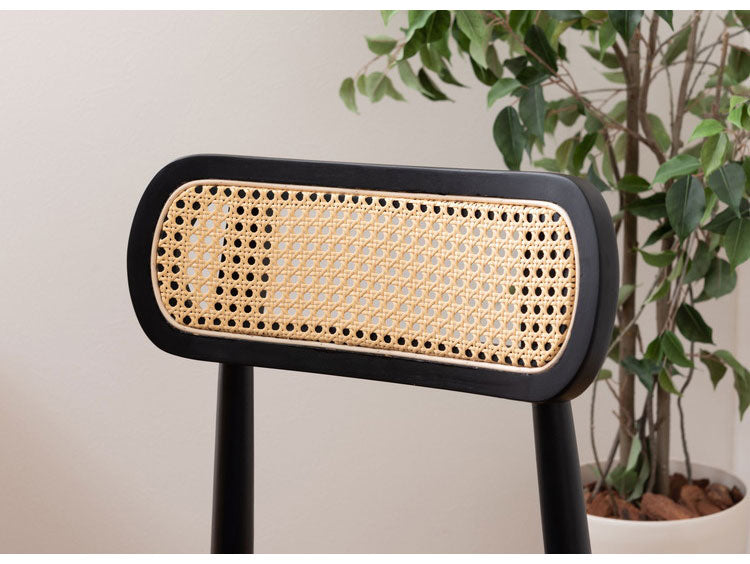 チェア チェア ダイニングチェア 木製 天然木 人口ラタン スエード調 ブラック チャコール ベージュ ナチュラル 北欧 おしゃれ 椅子 いす イス インテリア 省スペース コンパクト(代引不可)