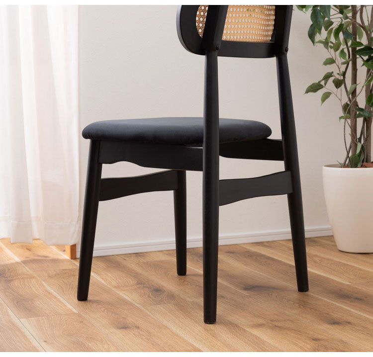 チェア チェア ダイニングチェア 木製 天然木 人口ラタン スエード調 ブラック チャコール ベージュ ナチュラル 北欧 おしゃれ 椅子 いす イス インテリア 省スペース コンパクト(代引不可)