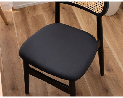 チェア チェア ダイニングチェア 木製 天然木 人口ラタン スエード調 ブラック チャコール ベージュ ナチュラル 北欧 おしゃれ 椅子 いす イス インテリア 省スペース コンパクト(代引不可)