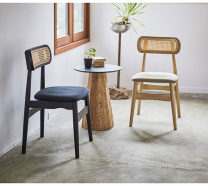 チェア チェア ダイニングチェア 木製 天然木 人口ラタン スエード調 ブラック チャコール ベージュ ナチュラル 北欧 おしゃれ 椅子 いす イス インテリア 省スペース コンパクト(代引不可)