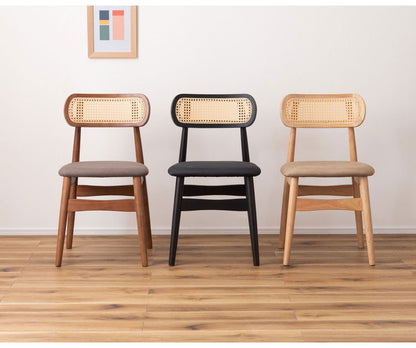 チェア チェア ダイニングチェア 木製 天然木 人口ラタン スエード調 ブラック チャコール ベージュ ナチュラル 北欧 おしゃれ 椅子 いす イス インテリア 省スペース コンパクト(代引不可)