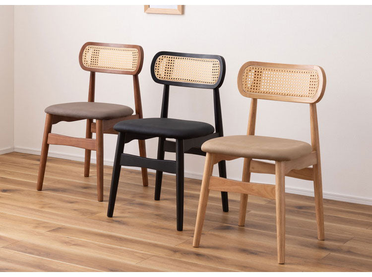 チェア チェア ダイニングチェア 木製 天然木 人口ラタン スエード調 ブラック チャコール ベージュ ナチュラル 北欧 おしゃれ 椅子 いす イス インテリア 省スペース コンパクト(代引不可)