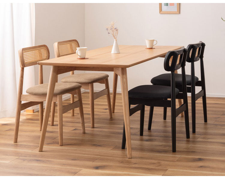 チェア チェア ダイニングチェア 木製 天然木 人口ラタン スエード調 ブラック チャコール ベージュ ナチュラル 北欧 おしゃれ 椅子 いす イス インテリア 省スペース コンパクト(代引不可)