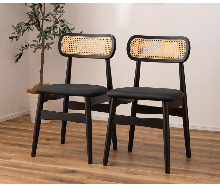 チェア チェア ダイニングチェア 木製 天然木 人口ラタン スエード調 ブラック チャコール ベージュ ナチュラル 北欧 おしゃれ 椅子 いす イス インテリア 省スペース コンパクト(代引不可)