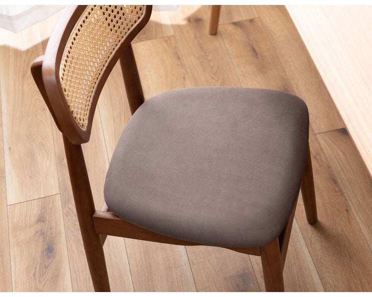 チェア チェア ダイニングチェア 木製 天然木 人口ラタン スエード調 ブラック チャコール ベージュ ナチュラル 北欧 おしゃれ 椅子 いす イス インテリア 省スペース コンパクト(代引不可)