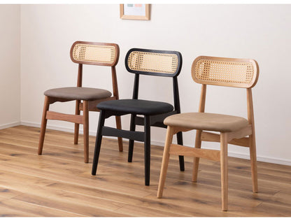 チェア チェア ダイニングチェア 木製 天然木 人口ラタン スエード調 ブラック チャコール ベージュ ナチュラル 北欧 おしゃれ 椅子 いす イス インテリア 省スペース コンパクト(代引不可)