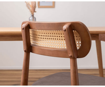 チェア チェア ダイニングチェア 木製 天然木 人口ラタン スエード調 ブラック チャコール ベージュ ナチュラル 北欧 おしゃれ 椅子 いす イス インテリア 省スペース コンパクト(代引不可)