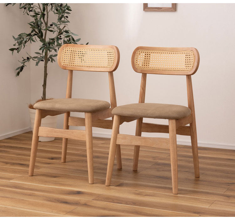 チェア チェア ダイニングチェア 木製 天然木 人口ラタン スエード調 ブラック チャコール ベージュ ナチュラル 北欧 おしゃれ 椅子 いす イス インテリア 省スペース コンパクト(代引不可)