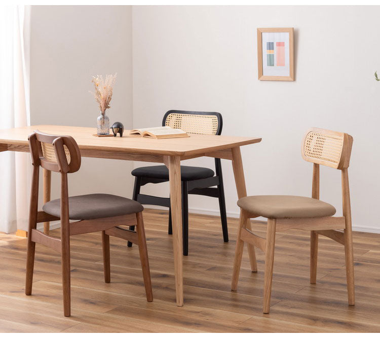 チェア チェア ダイニングチェア 木製 天然木 人口ラタン スエード調 ブラック チャコール ベージュ ナチュラル 北欧 おしゃれ 椅子 いす イス インテリア 省スペース コンパクト(代引不可)