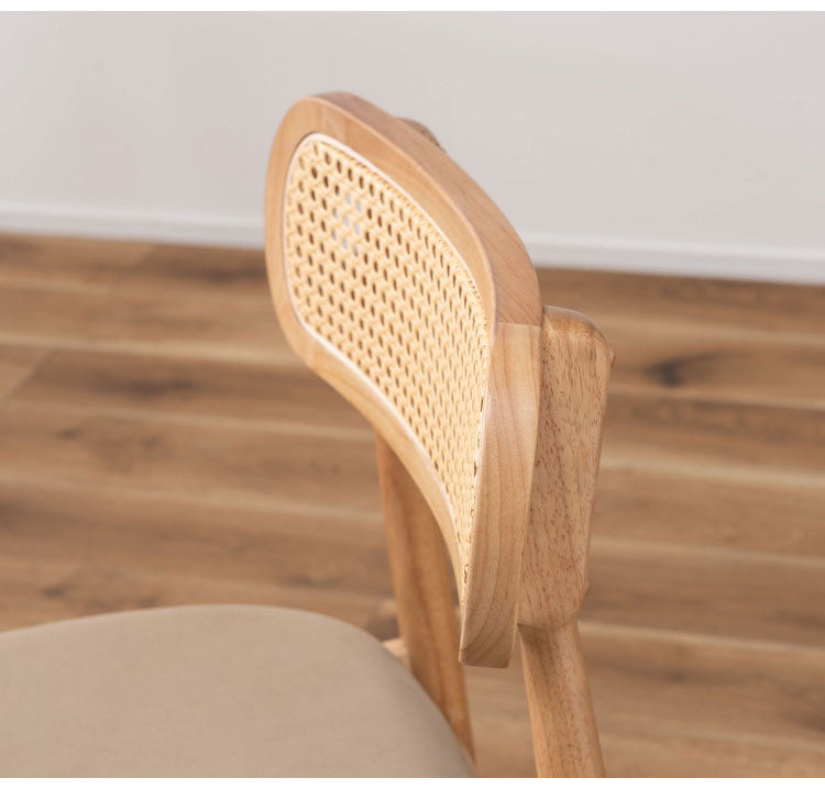 チェア チェア ダイニングチェア 木製 天然木 人口ラタン スエード調 ブラック チャコール ベージュ ナチュラル 北欧 おしゃれ 椅子 いす イス インテリア 省スペース コンパクト(代引不可)