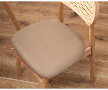 チェア チェア ダイニングチェア 木製 天然木 人口ラタン スエード調 ブラック チャコール ベージュ ナチュラル 北欧 おしゃれ 椅子 いす イス インテリア 省スペース コンパクト(代引不可)