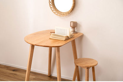 ダイニングテーブル 幅83cm 天然木 コーナー 組み立て式 丸み 木製 リビングテーブル リビング ダイニング リモートワーク 在宅ワーク デスク テーブル 机 おしゃれ かわいい 北欧(代引不可)