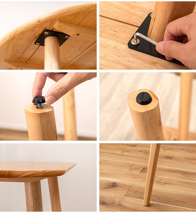 ダイニングテーブル 幅83cm 天然木 コーナー 組み立て式 丸み 木製 リビングテーブル リビング ダイニング リモートワーク 在宅ワーク デスク テーブル 机 おしゃれ かわいい 北欧(代引不可)